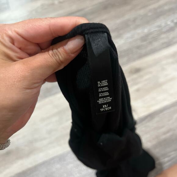 Skims Fits Everybody Slip XS Women's Black Ribbed Bodycon Dress - Picture 7 of 7